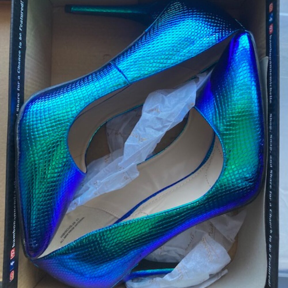 Anne Michelle Blue and Green Heels